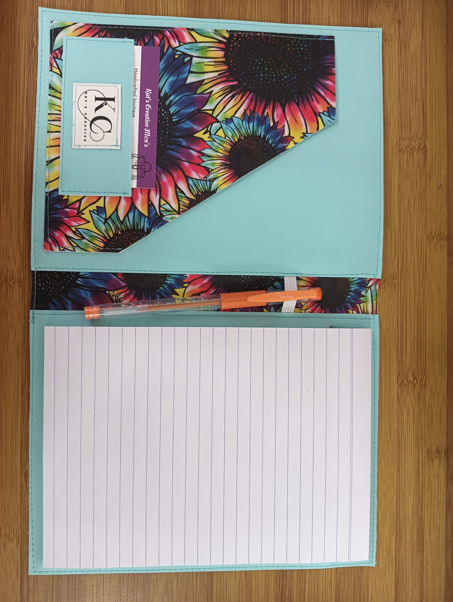 Rainbow sunflowers A5 Notepad folder