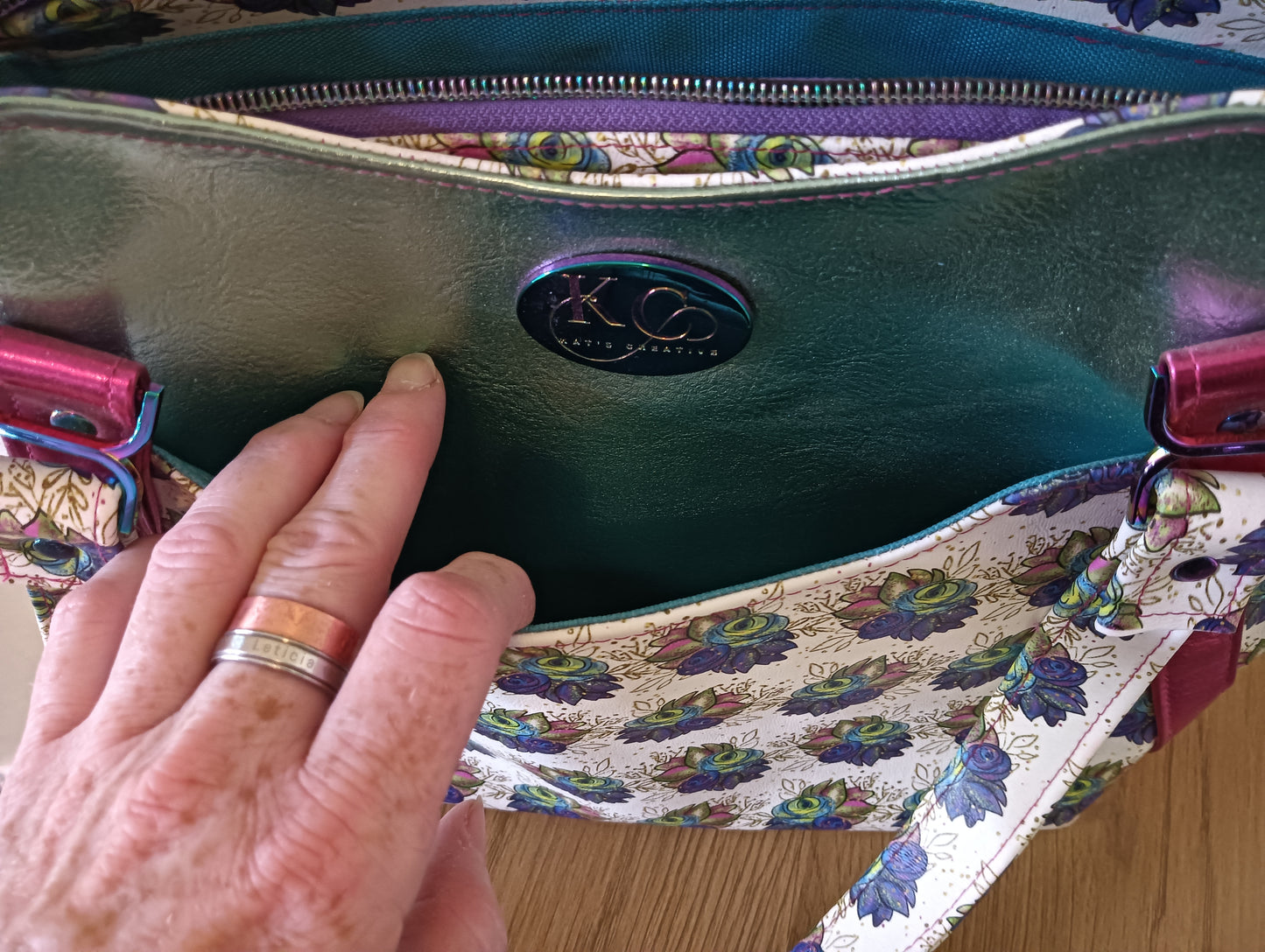 Pink roses hiraeth handmade handbag BOX shipping only