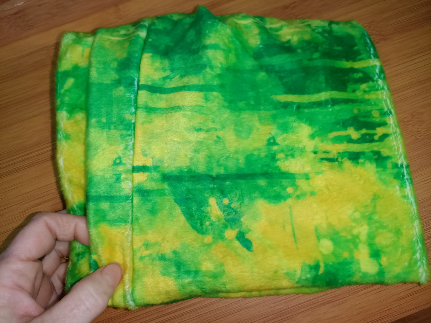 yellow and green infinity scarf
