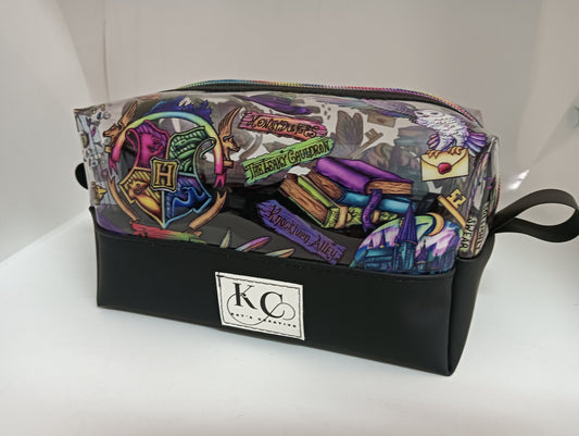 Clear vinyl boxy bag HP rainbow
