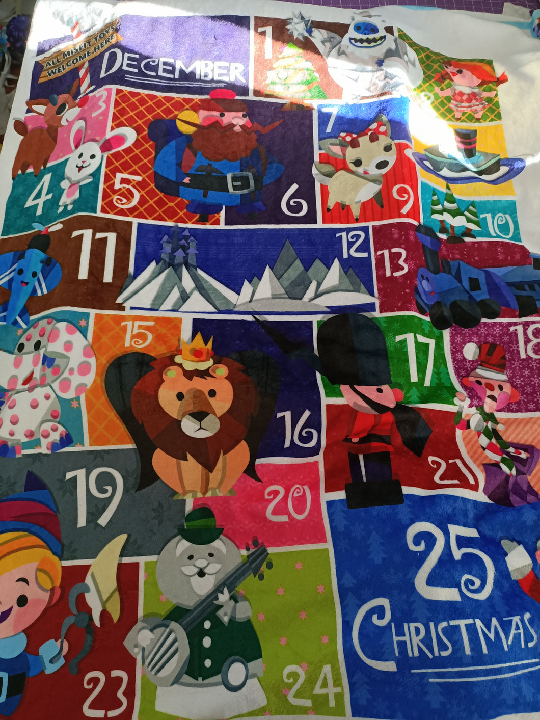 xmas count down Toddler blanket Minky