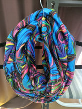 Dark rainbow swirls infinity scarf Narrow